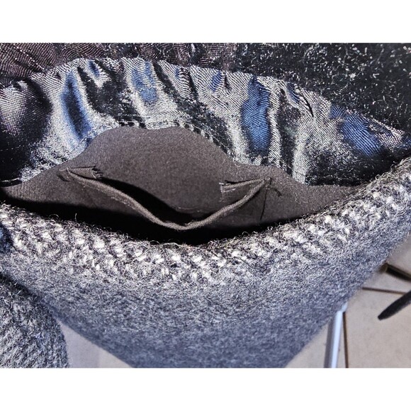 Vintage 80s 90s Herringbone Wool Overcoat Czechoslovakia Mens XL Gray Long Mob - Picture 4 of 9